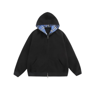 CHEQUERED LINE – ZIP HOODIE