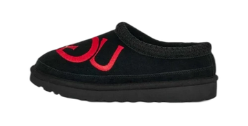 UGG Tasman Logo Slipper Black / Samba Red