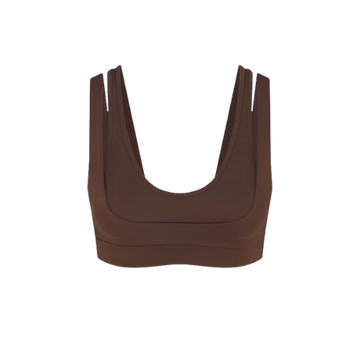 Nike x SKIMS Women's Matte Double Strap Scoop Bra Dark Sepia