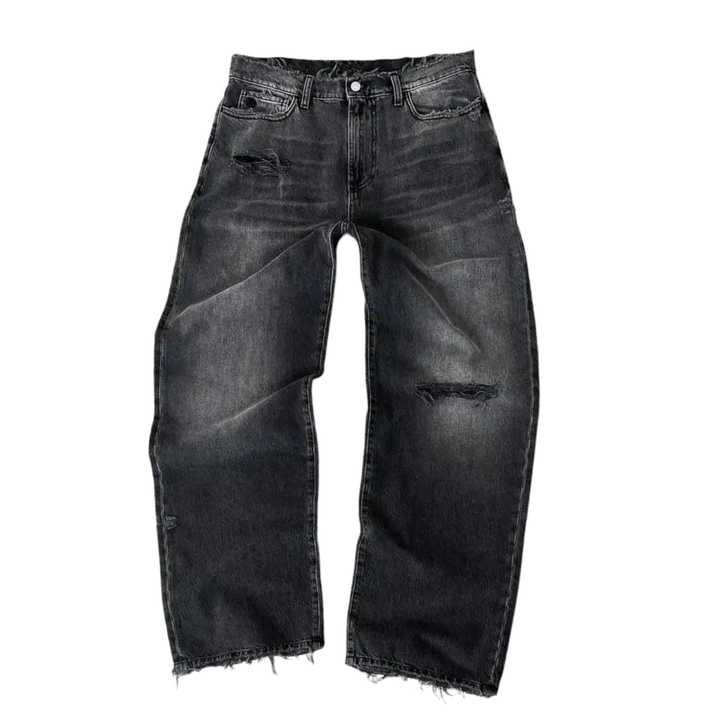 Black Loose Washed Jeans